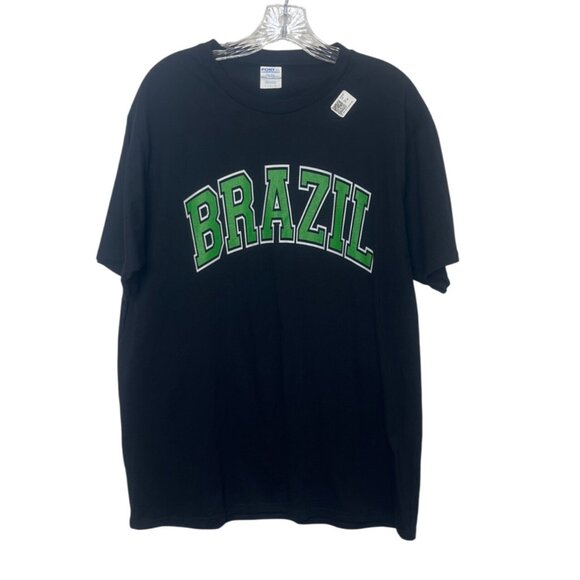 Port & Company Brazil Graphic Tshirt Mens Large Black New WOT - Picture 1 of 9